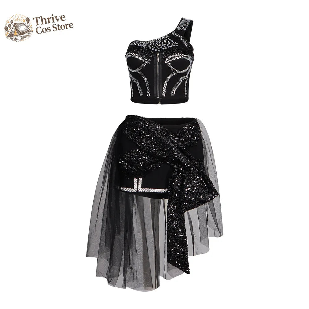 Celebrity Style Women's Singing Costume, Heavy Industry Crystal Diamond Performance Costume, Jazz Stage Costume