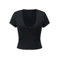 Ribbed V-Neck Metal Ring Crop Top | Inspired by Zeynep Oktay
