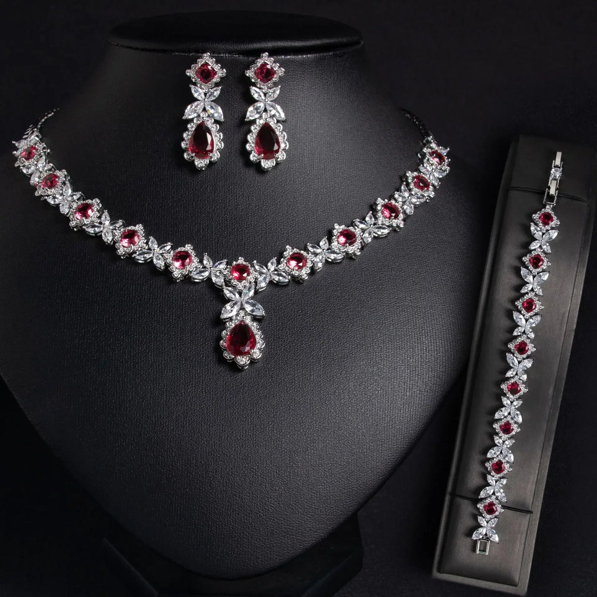Oil Painting CZ Necklace & Earrings Jewelry Set | Inspired by Esra Bilgiç