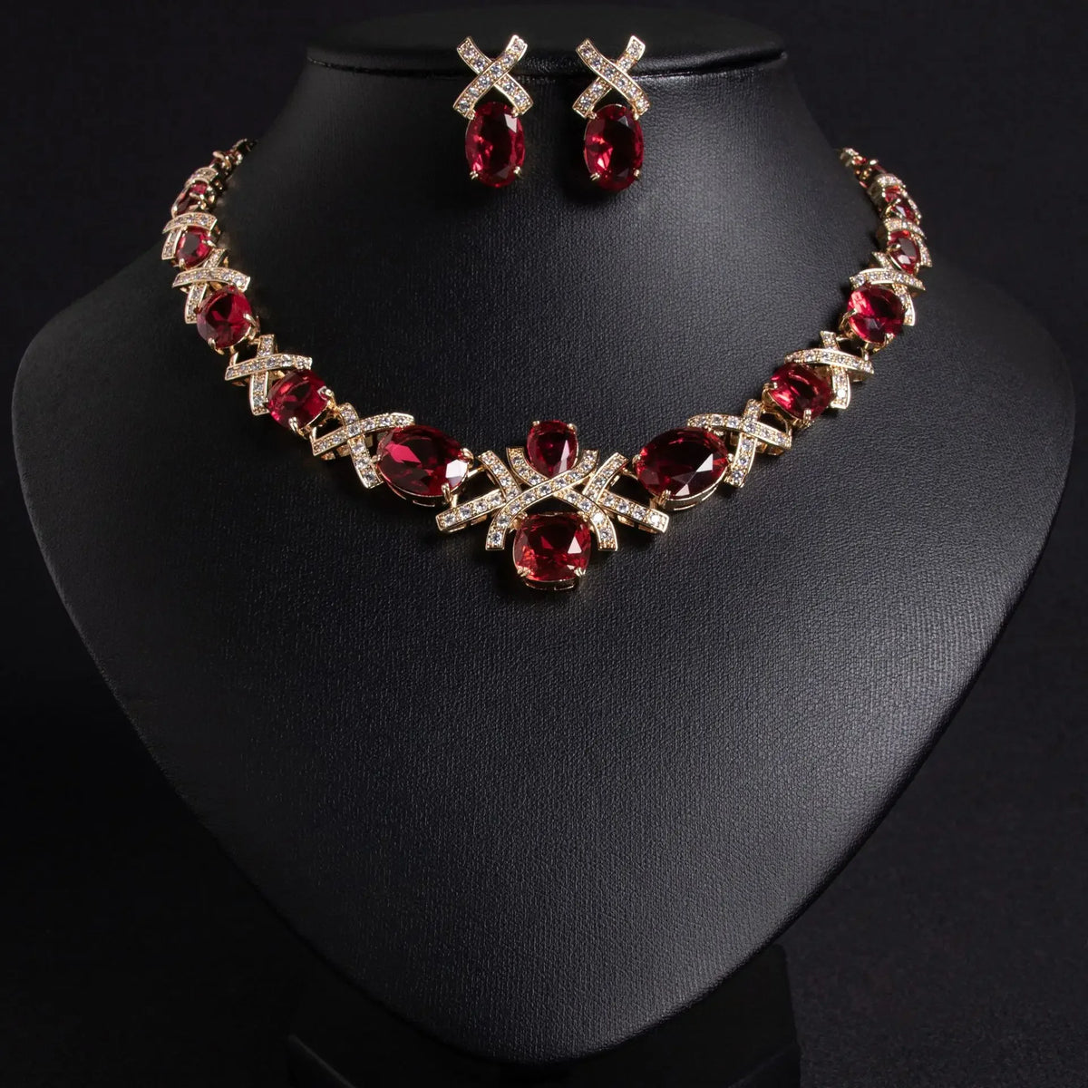 Oil Painting CZ Necklace & Earrings Jewelry Set | Inspired by Esra Bilgiç