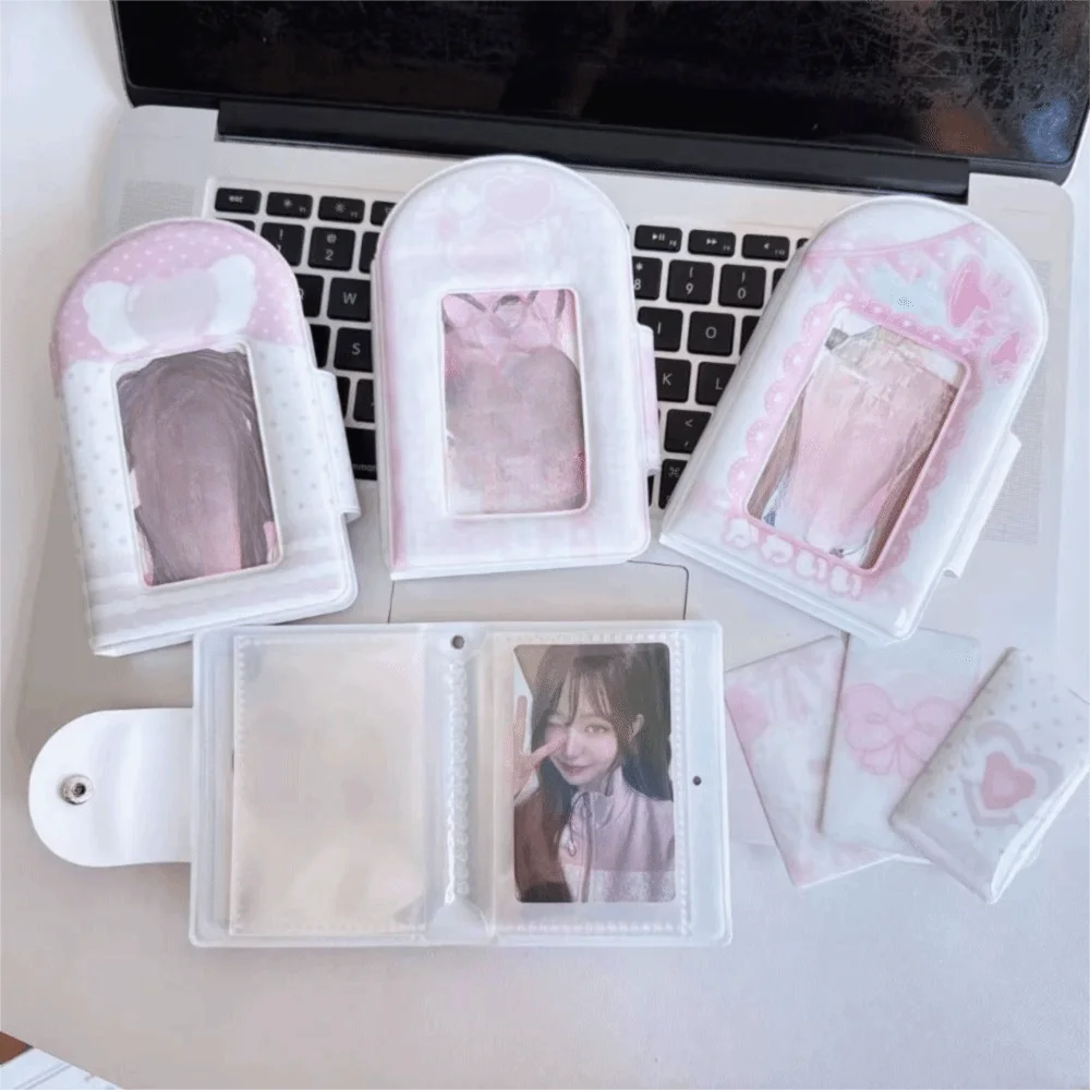 High Quality 3 Inch Photocard Binder Album 32 Pockets Sweet Mini Photo Album PP Kpop Photo Card Book Holder