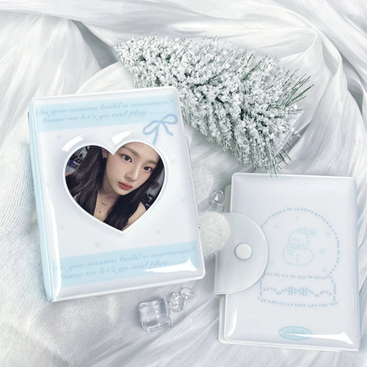 Love Snowman Crystal Ball Photo Card Bag Mini Album 3-3.5 In Celebrity Album Cardbook Suitable Celebrity Small Card Coll