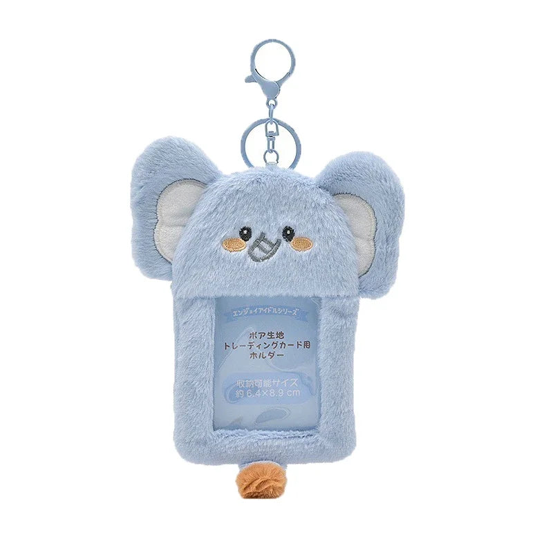 3 Inch Kpop Binder Plush Photocards Holder Keychains Hamster Cat Bear Panda Instax Mini Photo Album for Photographs Korea Idol