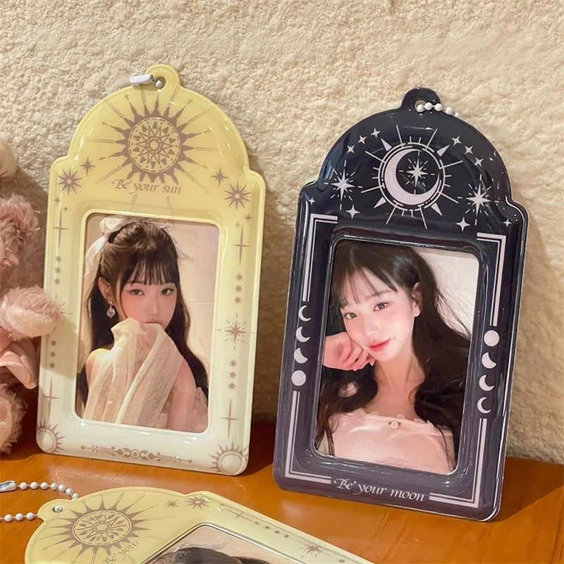 Ins Photocards Holder Photocard Display Cover Idol Cards Protective Sleeves Kpop Idol Star Photo Card Keychains ID Card Holder