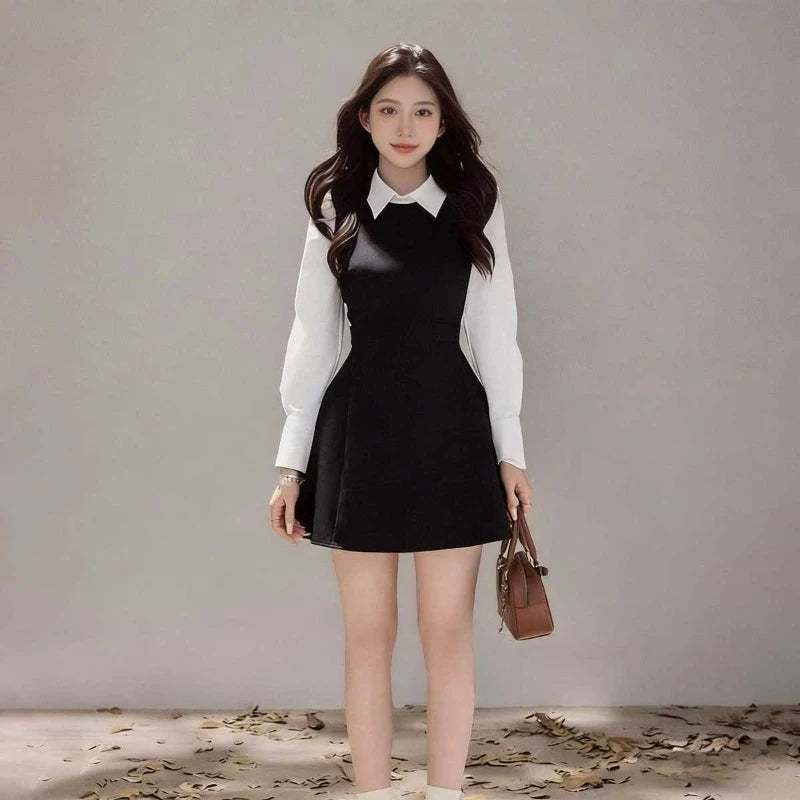 French Retro Bow Square-Neck A-Line Mini Dress | Inspired by Neslihan Atagül