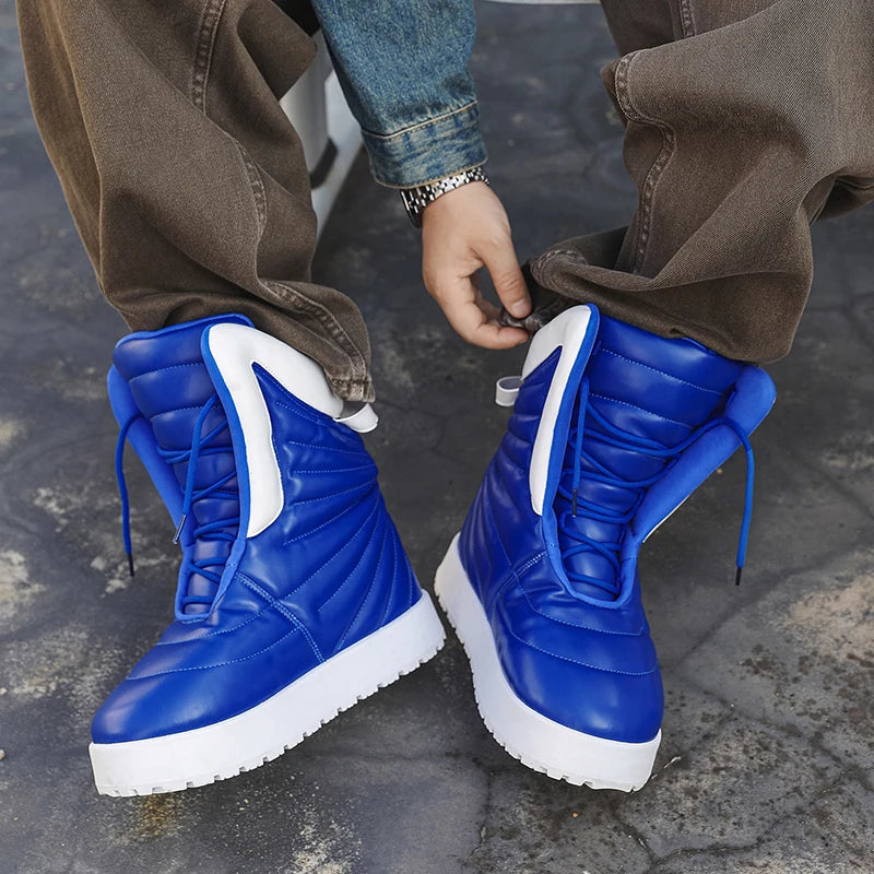Men Boots 2025 New Winter Slippers Warm Men Shoes Waterproof Non-Slip Plush Sneakers Male Tenis Shoes Boots Men Sneakers Winter