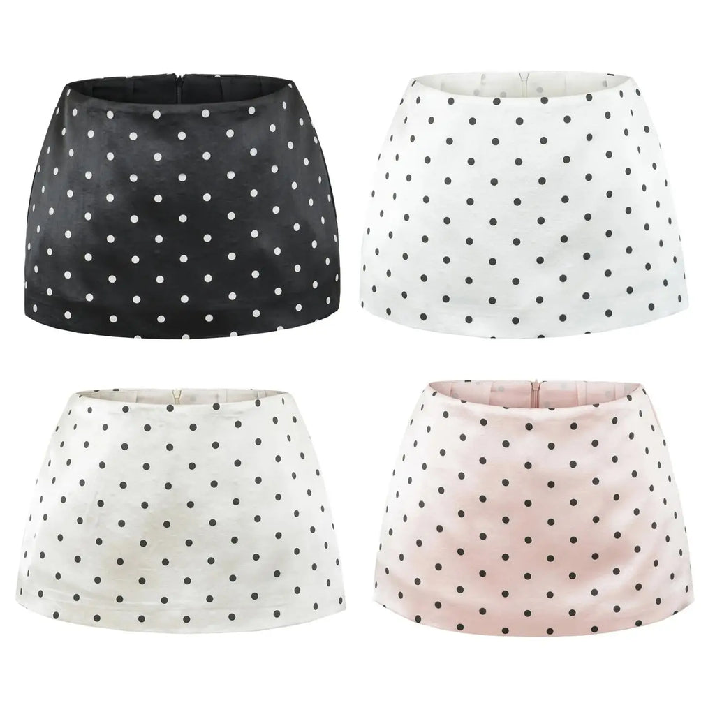 Polka Dot Satin Mini Skirt | Suzy