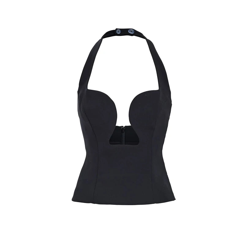 Off-Shoulder V-Neck Sleeveless Tank Vest Top | Inspired by Neslihan Atagül