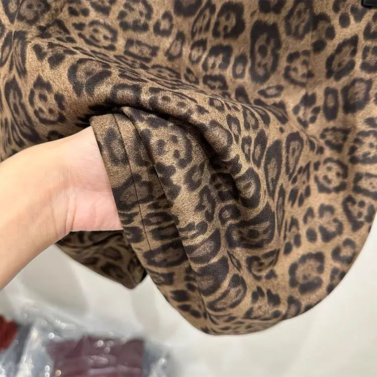Retro Leopard Print Skirt Women 2026 New High Waist A Word Anti-light Hip-wrapped Short Skirt