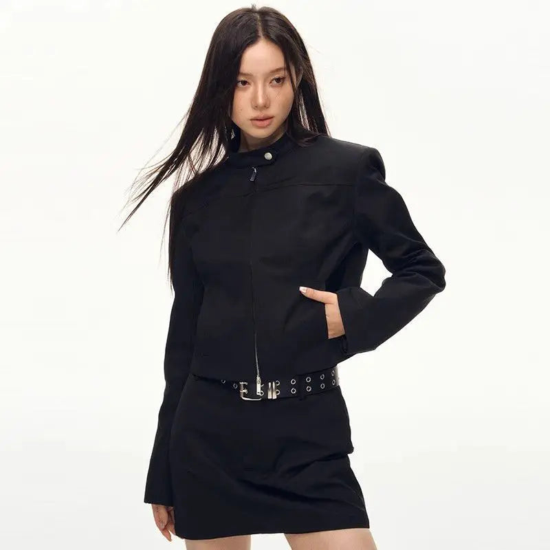 American Retro Jacket Casual Women Long Sleeve Sweatshirt Vintage Gothic Jacket Y1K Punk Style Coat Fit Autumn Female Clothing