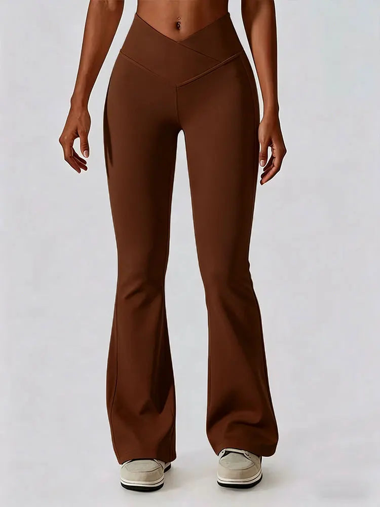 Flare Leggings Yoga Pant For Women High Waist Bare Feel Wide Leg Pant Gym Workout Fitness Flared Sweatpants Latin Dance Trousers