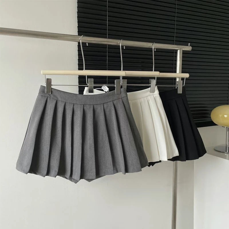Y2k Mini Skirt Women Harajuku Preppy Black Pleated Skirts Summer Korean Kawaii Fashion High Waist White A Line Tennis Faldas New