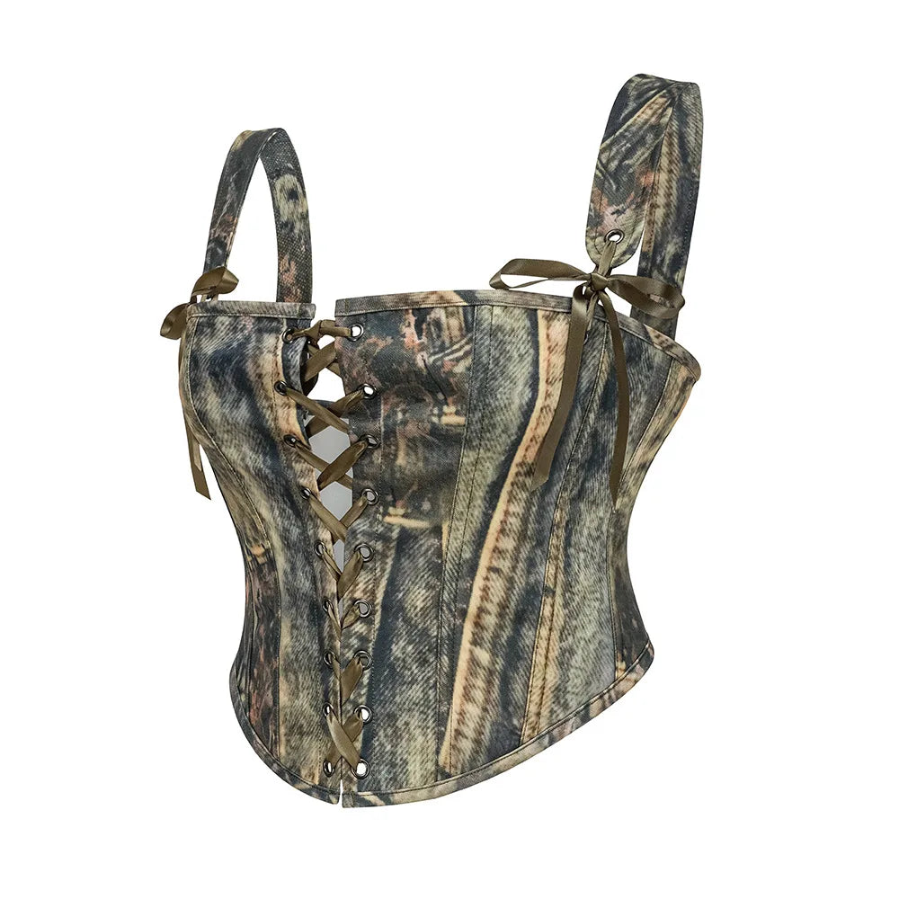 Overbust Lace-Up Steampunk Corset Top | Inspired by Manon
