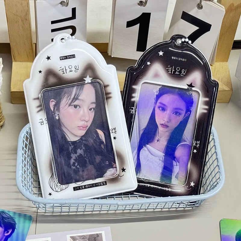 Kpop Photocard Holder Binder Photo Card Holder 3inch Idol Binder Photocard Display Keychain Protective Cover Photo Albums
