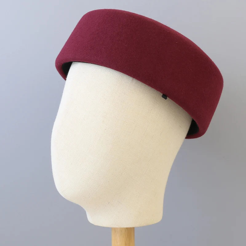 New Britain Elegant 100% Wool Felt Blocked Berets for Women Kids Bread Pumpkin Fedoras Ladies Autumn Winter Simple Painter Hat