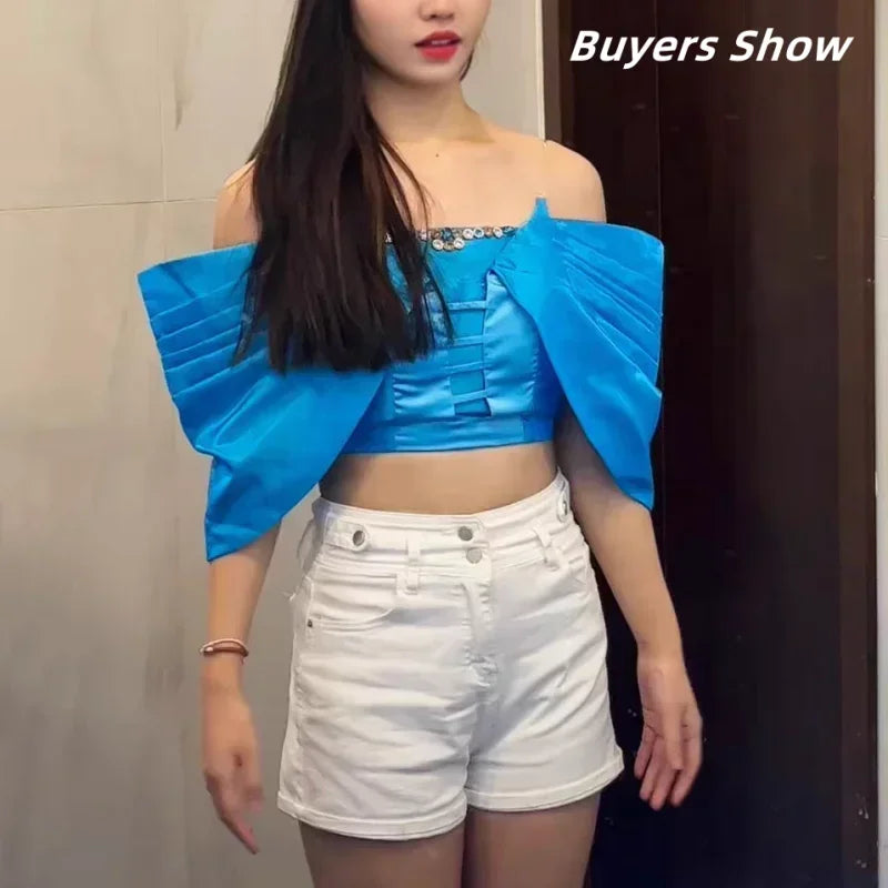 Kpop Girl Group Jang Won Young Women Singer Y2k Clothes Sexy Strapless Crop Tops Jazz Dance Costume Concert Festival Rave Wear