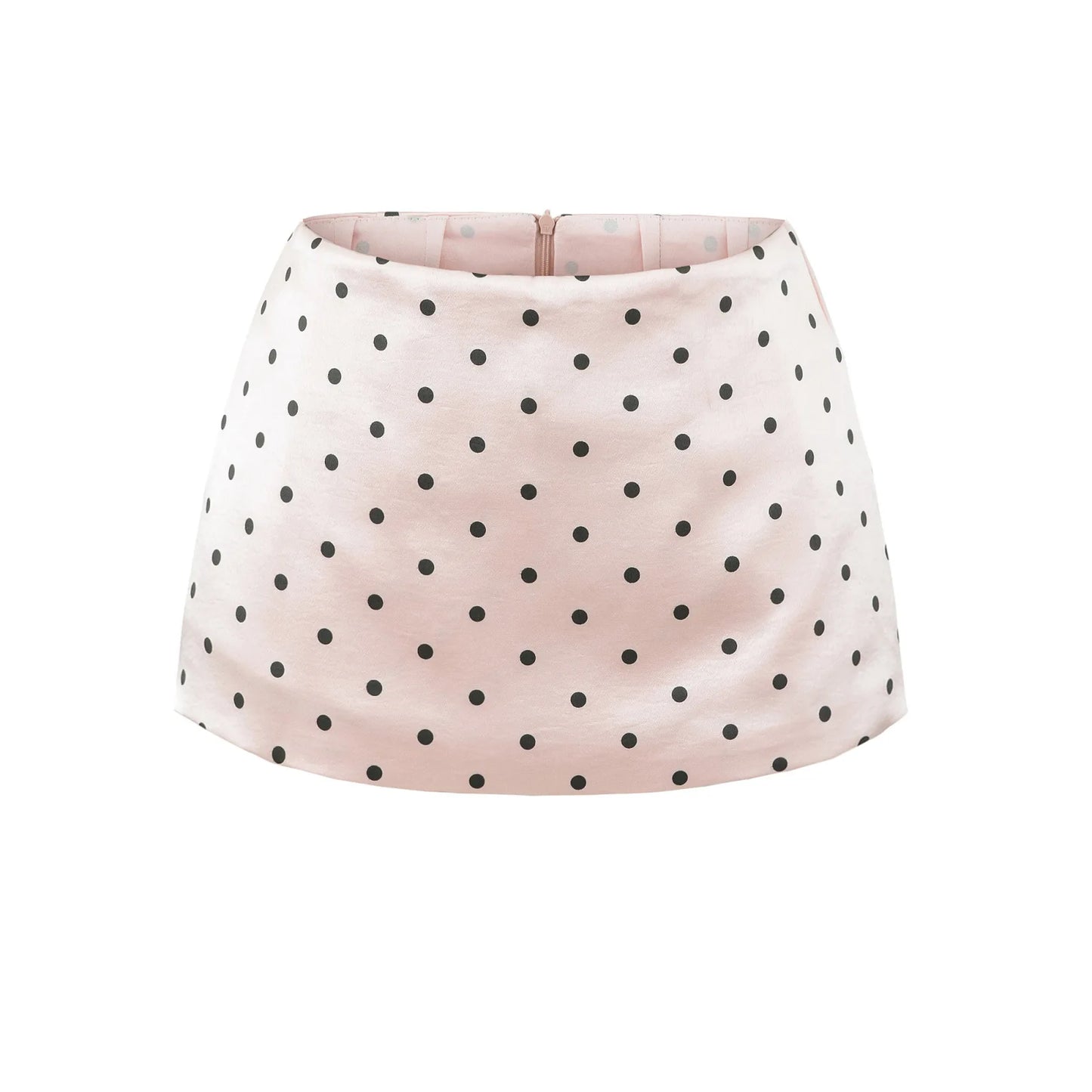 7 colors Y2K Polka Dot Print Satin Low Waist Mini Skirt With shorts lining Sexy A-line Package Hips Short Skater Party Bottom