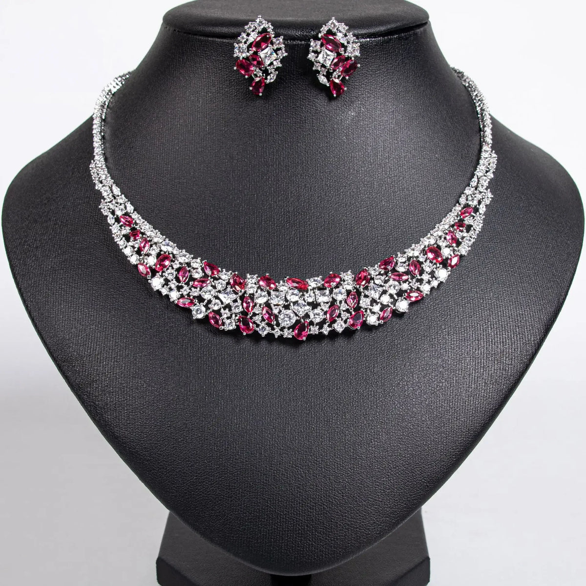 Oil Painting CZ Necklace & Earrings Jewelry Set | Inspired by Esra Bilgiç