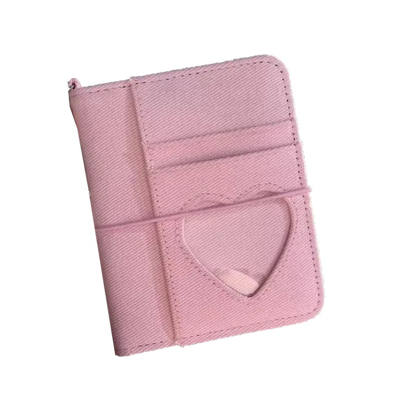 M5 Binder Kpop Photocard Holder Pink Blue Denim Heart Binder with Elastic Band Photo Card Collection Book Idol Photo Album  다이어리