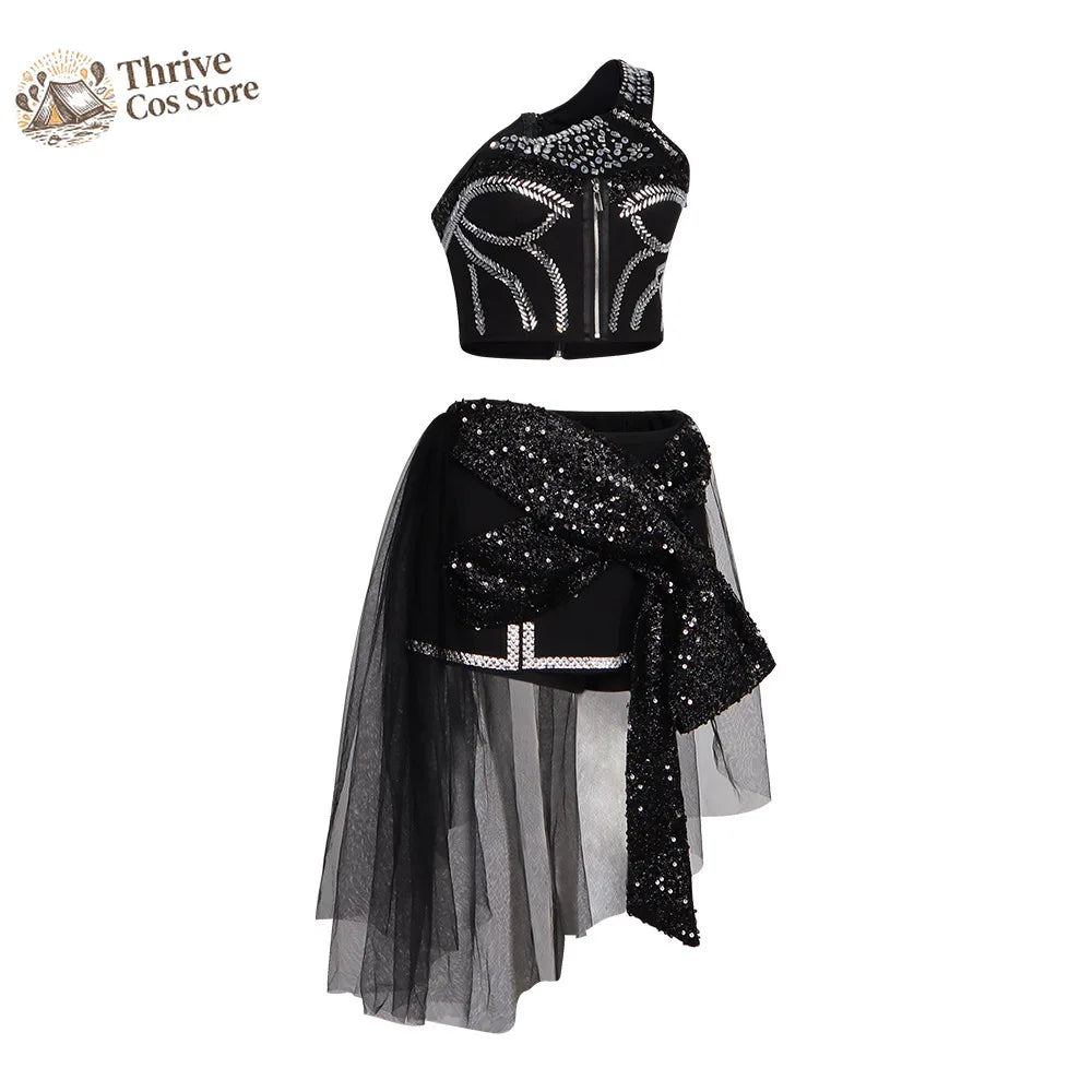 Celebrity Style Women's Singing Costume, Heavy Industry Crystal Diamond Performance Costume, Jazz Stage Costume