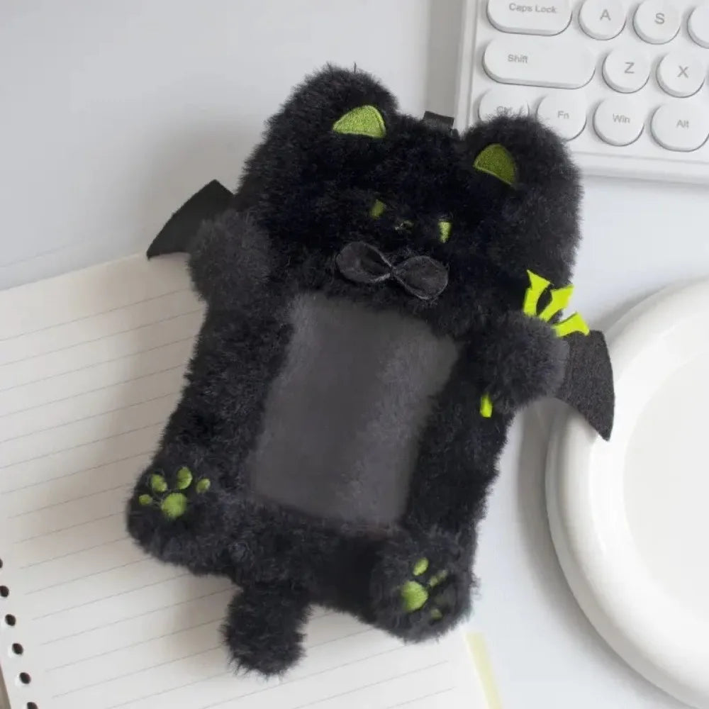 Cartoon Multifunctional Photocard Case Plush Big Eared Rabbit/Border Collie Card Case Rabbit/Dog/Cat Photo Card Holder Students