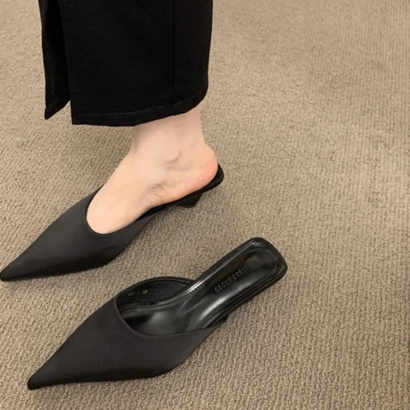Pointed Toe Low Heel Mule Sandals | Inspired by Rosé