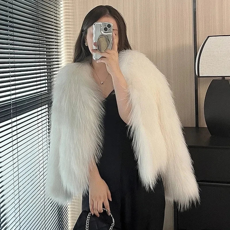 2025 Autumn/Winter New Imitation Fur Coat for Women Short Slim Young Style Hairy Coat Thicken Outer Wear Female Short Fur Coats