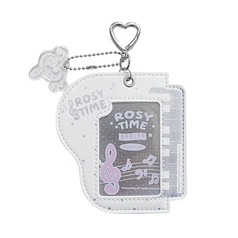 Musical Photocard Holder PU Leather Photo Card Sleeves Photo Album Backpack Charms Kpop Card Binder Cover Photo Card Keyring
