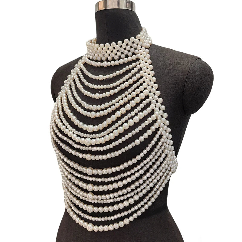 Pearl Body Chain Bralette | Meri