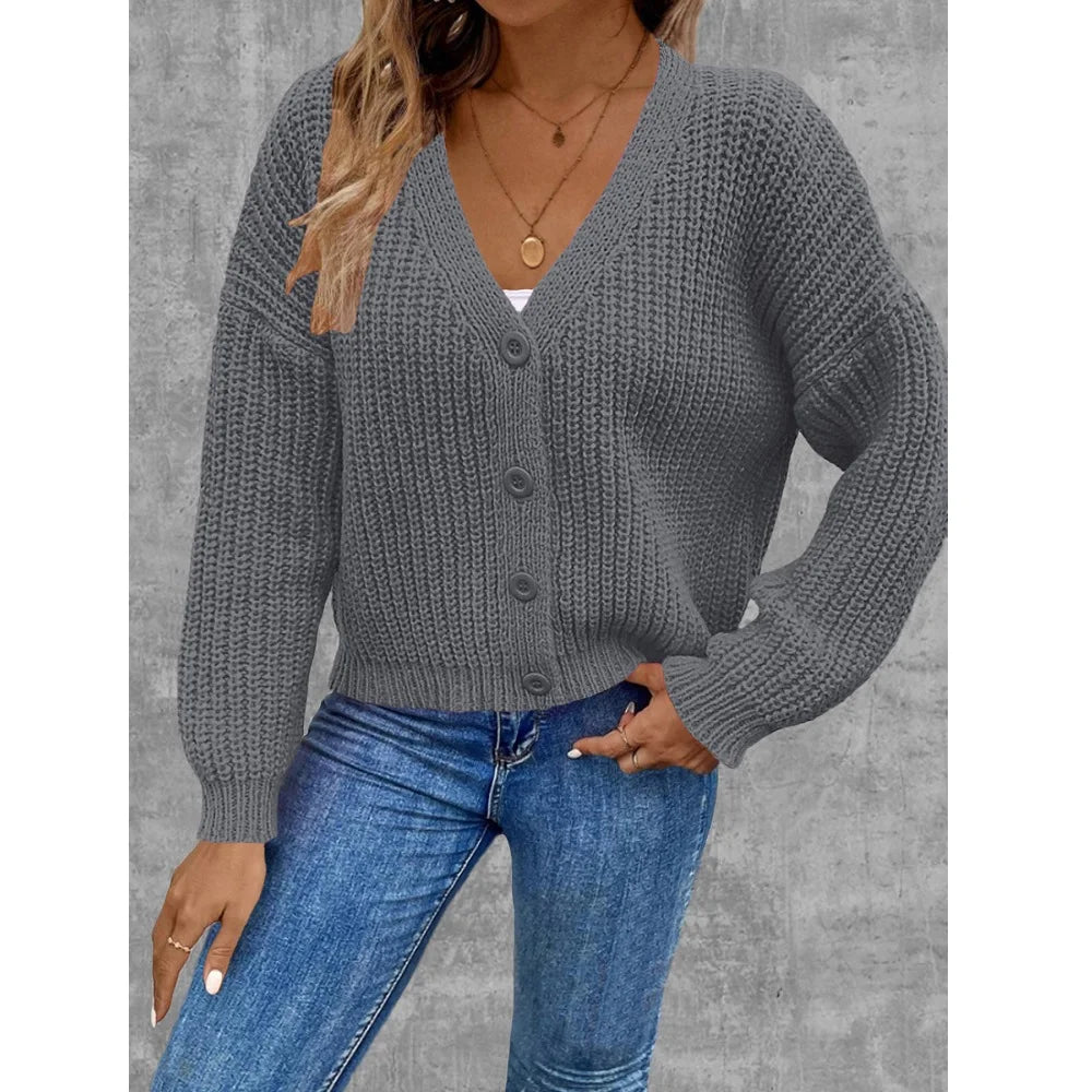 V-Neck Single Breasted Loose Knit Cardigan Coat | Inspired by Özge Törer