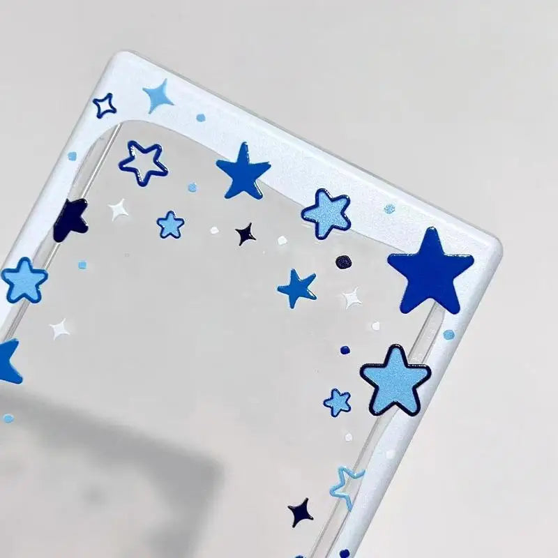 Star Sliding Cover Card Holder Transparent Portable ID Protector Kpop Photocard Case Student School Card Bus Card Holder