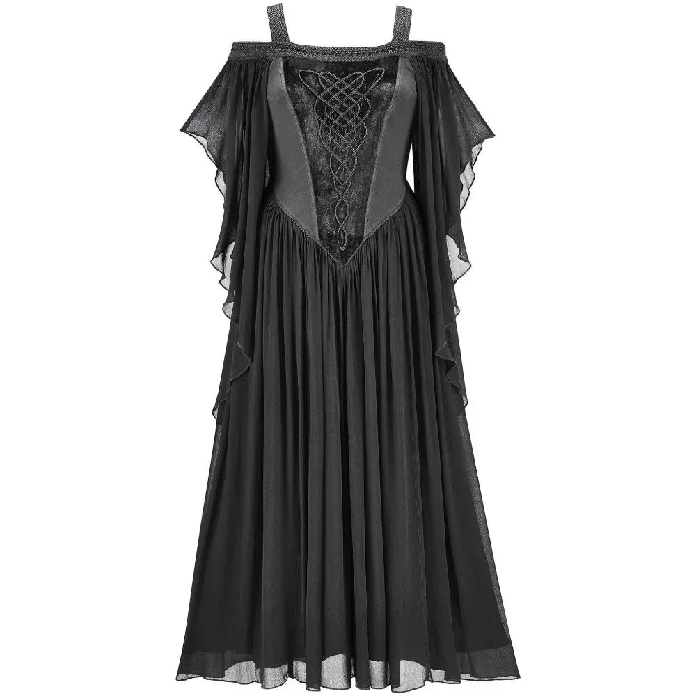 Medieval Punk Elf Dress Cosplay Halloween Costumes Women Palace Christmas Carnival Witch Princess Victorian Gown Robe Vestido
