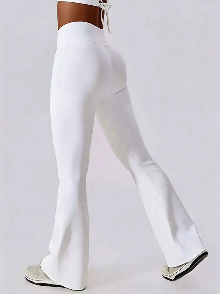 Flare Leggings Yoga Pant For Women High Waist Bare Feel Wide Leg Pant Gym Workout Fitness Flared Sweatpants Latin Dance Trousers