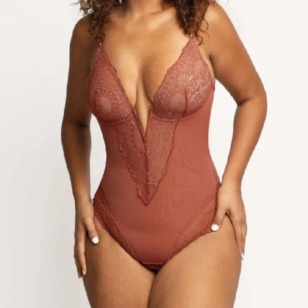 Fashionable Comfortable Lace Hollow Jumpsuit Sexy Shapewear Women's Abdominal Shaping