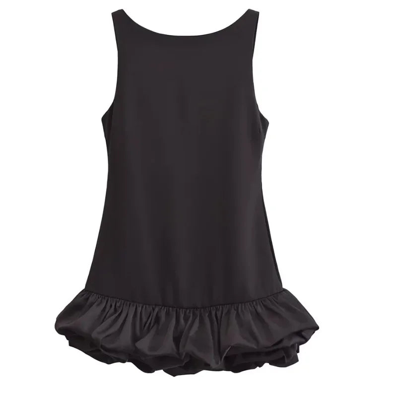 HXAO Women's Dress Red Short Dresses Ruffle Backless Black White Mini Dress Sexy Party Dresses