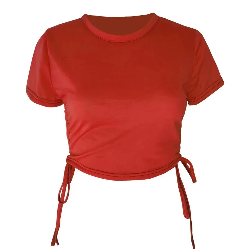 Sexy Fitness Sportswear Top Women's Short Sleeve Running Tight T-shirt Cross-Border Multicolor Breathtaking Gymnastics Shirt