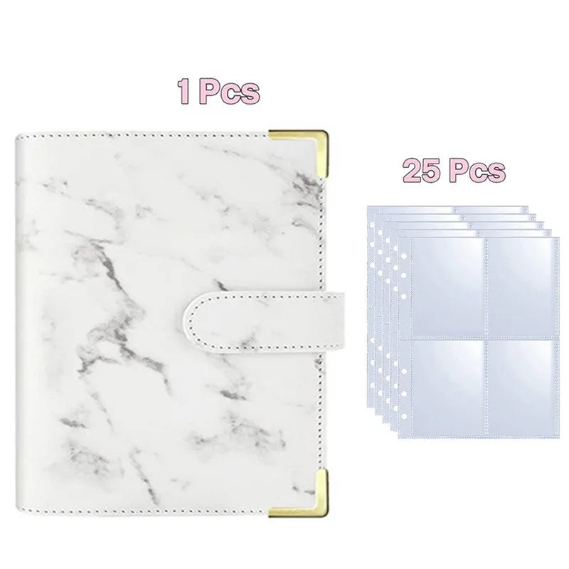 Kpop Photocard Binder with 25 pages 4-Pocket Card Collector Album with 200 Card Slots PU Leather Cover Organizing Cards