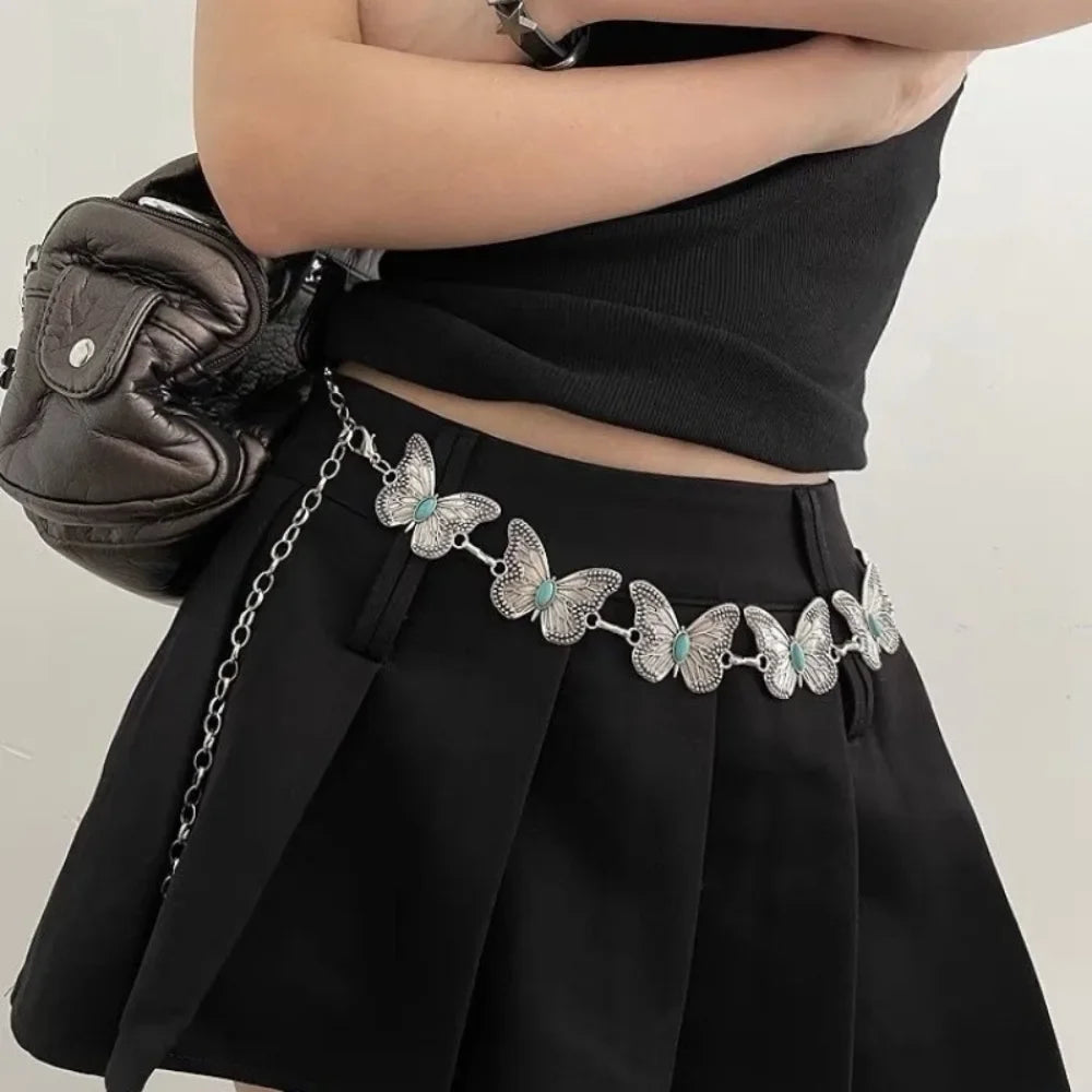 Sexy Silver Waist Chain Accessories Ethnic Design Retro Women's Belt Chain Metal Chain Belly Chain for Women