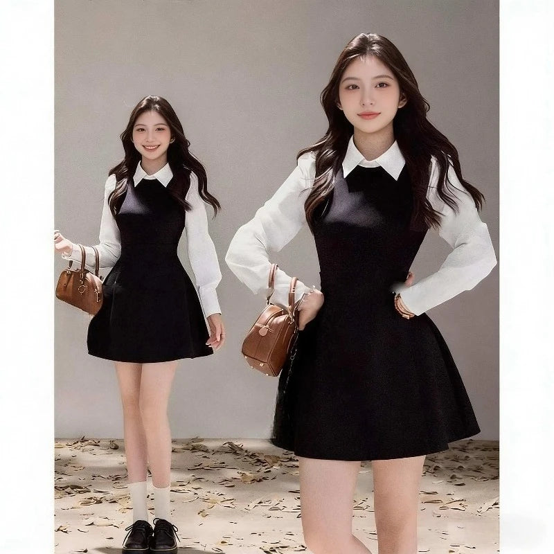 French Retro Bow Square-Neck A-Line Mini Dress | Inspired by Neslihan Atagül