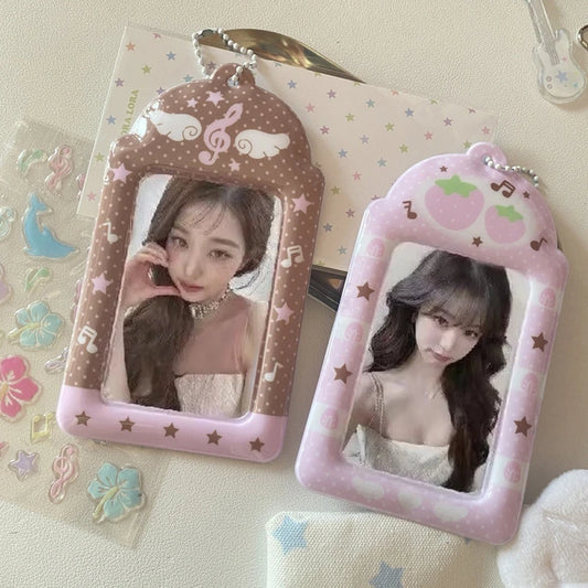 Kpop Photocard Holder Binder Photo Card Holder 3inch Idol Binder Photocard Display Keychain Protective Cover Photo Albums