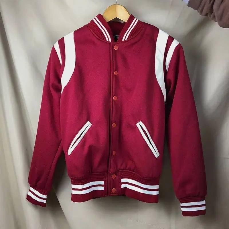 Gmiixder Hip Hop Woolen Baseball Uniform Jacket Male Female Preppy High Street Bomber Jacket Korean Streetwear Button Up Coat