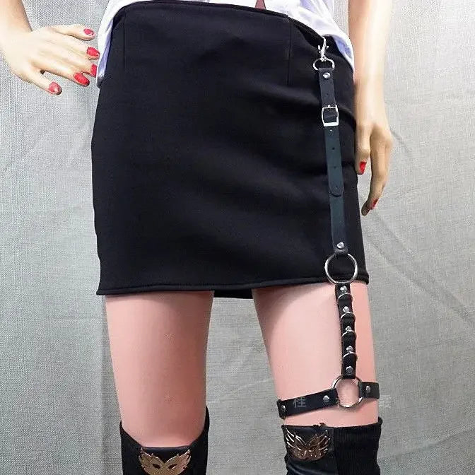 Heart Punk PU Leather Belt with Waist Chain | Inspired by Rosé