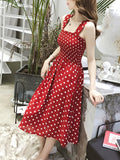 Silky Dot Print Ruffle Strap Fit & Flare Maxi Dress | Inspired by Esra Bilgiç