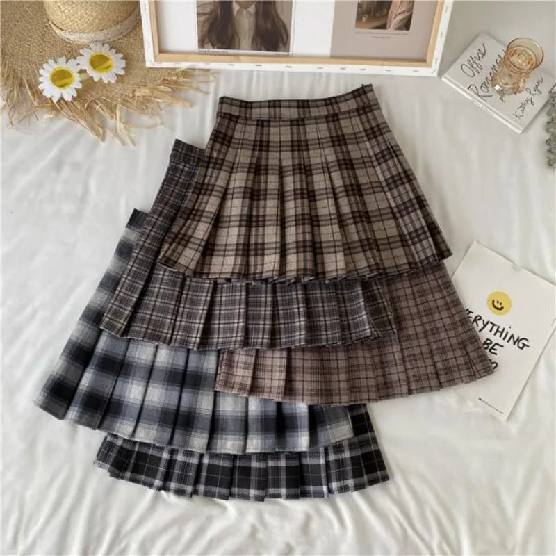 Y2K Plaid Pleated A-Line Mini Skirt | Inspired by Wonyoung
