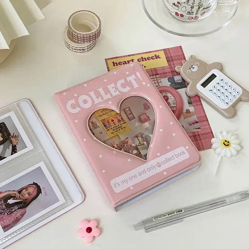 64 Pockets 3 Inch Mini Photo Album Hollow Out Film Photo Albums Photocard Name Card Storage Collect Album  фотоальбом