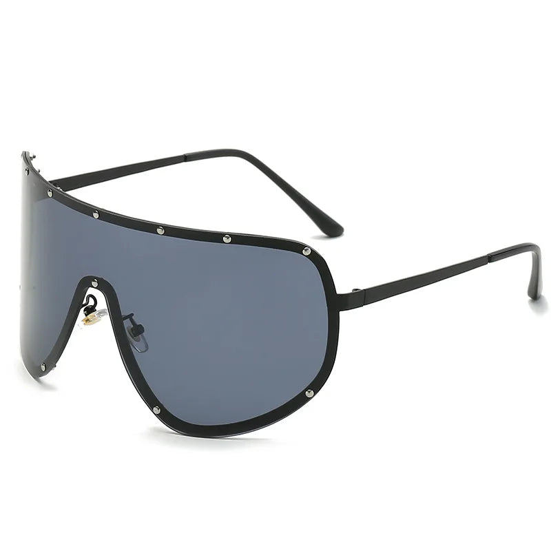 New Lntegrated Oversized Oval Shaped Sunglasses For Women Borderless Summer UV Resistant Glasses Outdoor Photography Eyewears