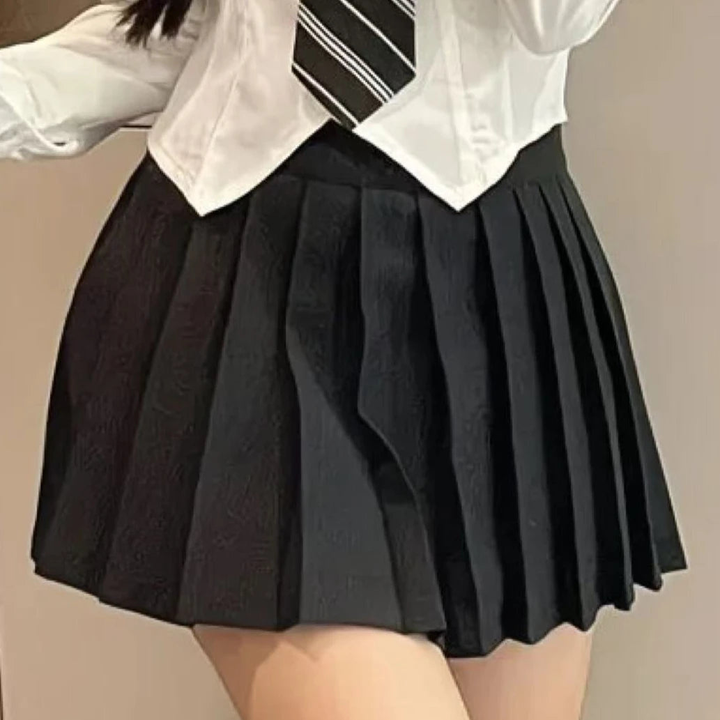 2026 JK Uniform Women Suits Hot Girls New Solid Slim Long-sleeved Blouse + White Skirt Woman