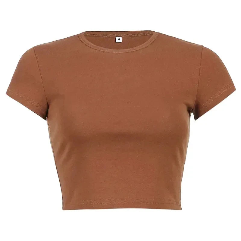 Solid O-Neck Short Sleeve Cotton Tee | Inspired by Hande Erçel