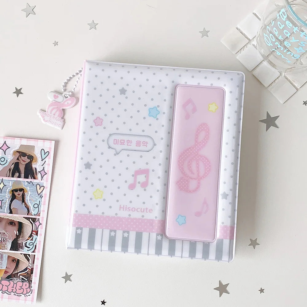 Kpop Korean Cartoon Strawberry Life 4 Grid Photo Card Holder Fashion Cute Girl Idol Photo Storage Card Album Polaroid Album Gift