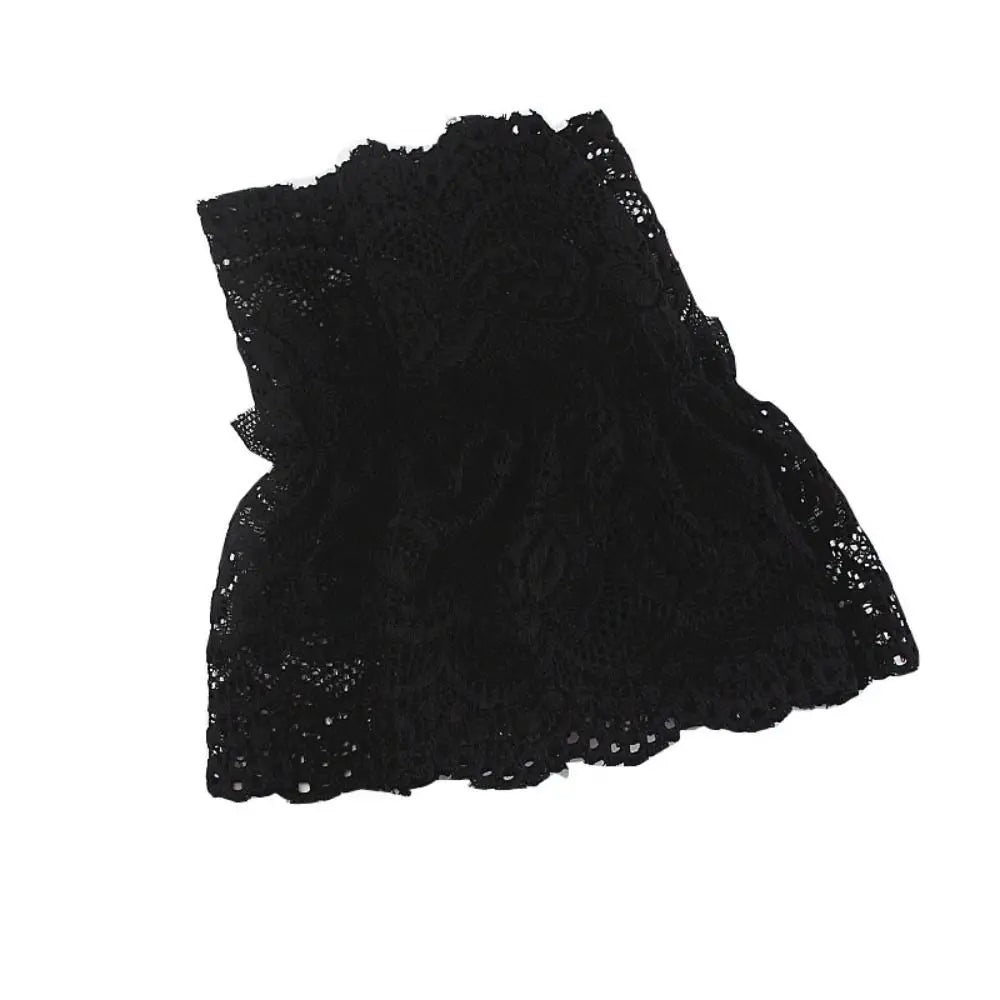 1Pair Sun Protection Arm Cover Scar Cover Sweater Decorative Detachable Sleeve Cuffs Fake Sleeve Lace Cuffs Ruffles Elbow Sleeve
